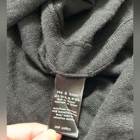Rag & Bone Black Extra Fine Merino Wool Lightweight Women's Sweater Size S - Picture 6 of 8